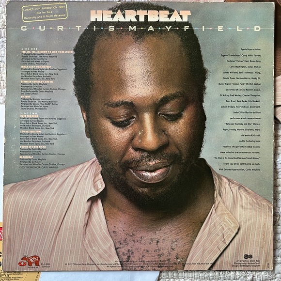Curtis Mayfield - “Heartbeat” Vinyl LP - Picture 2 of 5